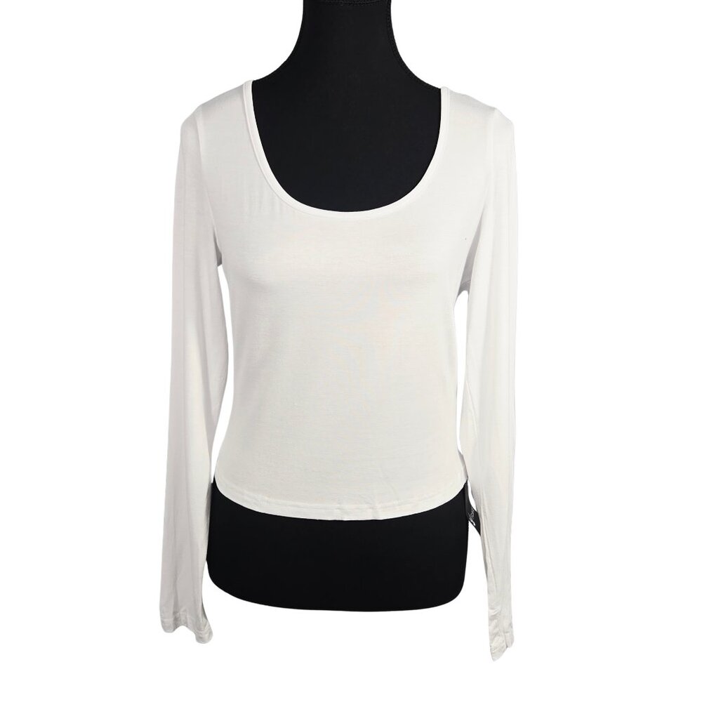 NWT | Ficerd | Optic White | Long Sleeve Scoop Neck Top | X-Large